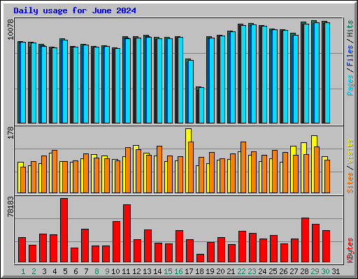 Daily usage for June 2024