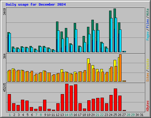 Daily usage for December 2024